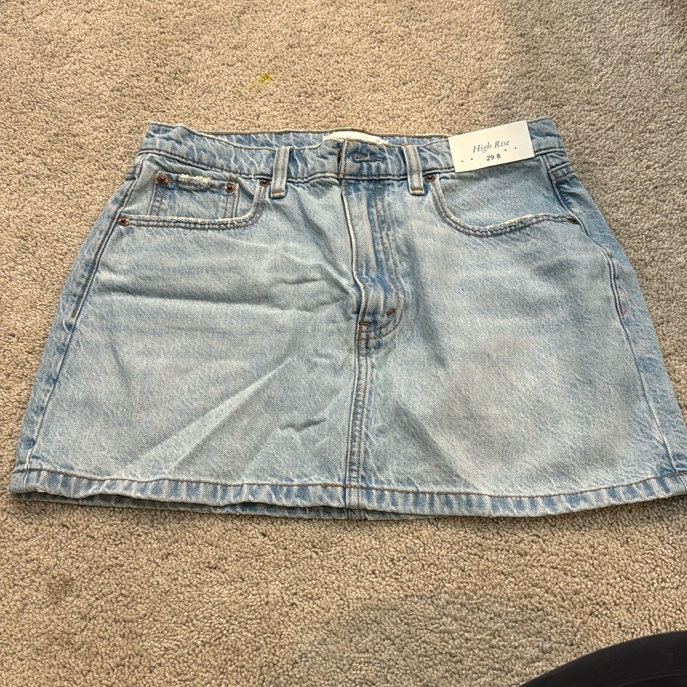 Abercrombie & Fitch Light Blue Denim Mini Skirt